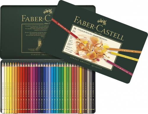 Набор цветных карандашей Faber Castell POLYCHROMOS 36 цветов в металлической коробке (110036)
Набор цветных карандашей Faber Castell POLYCHROMOS 36 цветов в металлической коробке (110036)