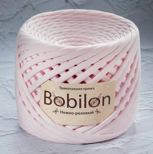 Трикотажная пряжа Bobilon Mini (Бобилон) 5-7мм. Нежно-Розовый