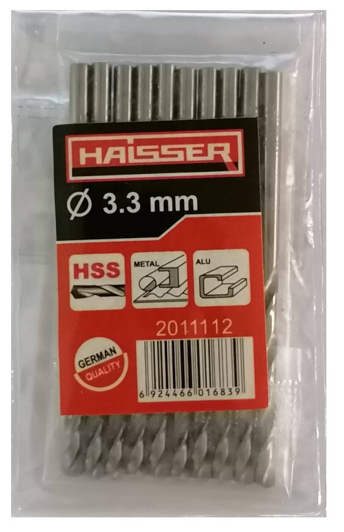 Сверло по металлу 3.3х36х65 мм цилиндрический хвостовик (DIN 338), HAISSER (HS101007/2011112)
Сверло по металлу 3.3х36х65 мм цилиндрический хвостовик (DIN 338), HAISSER (HS101007/2011112)