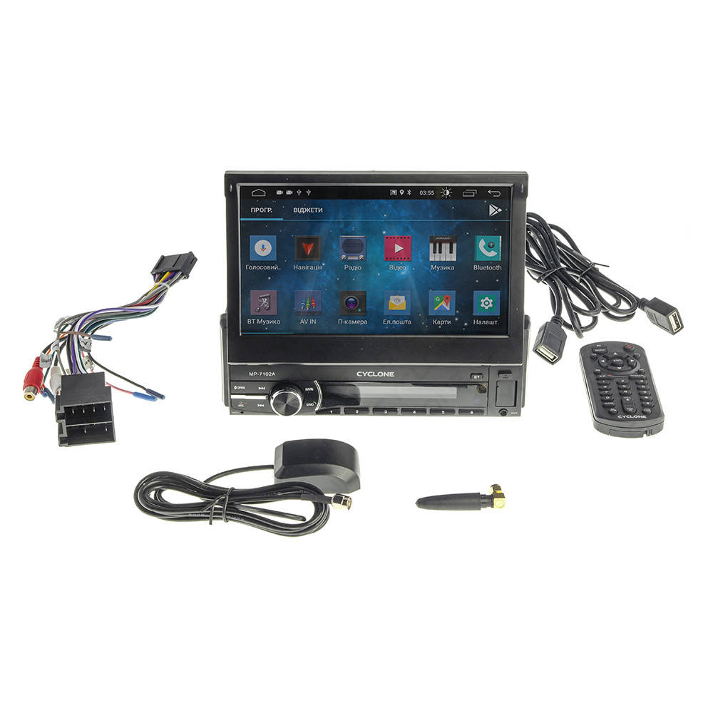 Автомагнитола CYCLONE MP-7102 A с выдвижным экраном, 7", DSP, Android, Wi-Fi, GPS, USB
Автомагнитола CYCLONE MP-7102 A с выдвижным экраном, 7", DSP, Android, Wi-Fi, GPS, USB