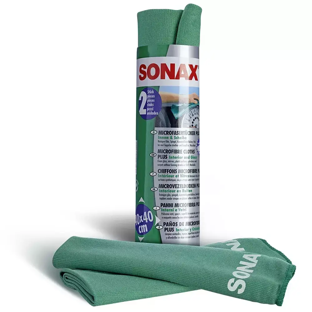 Набор салфеток для стекла, зеркал, пластика из микрофибры 40х40 см 2 шт SONAX Microfibre Cloth Plus (416541)
Набор салфеток для стекла, зеркал, пластика из микрофибры 40х40 см 2 шт SONAX Microfibre Cloth Plus (416541)
