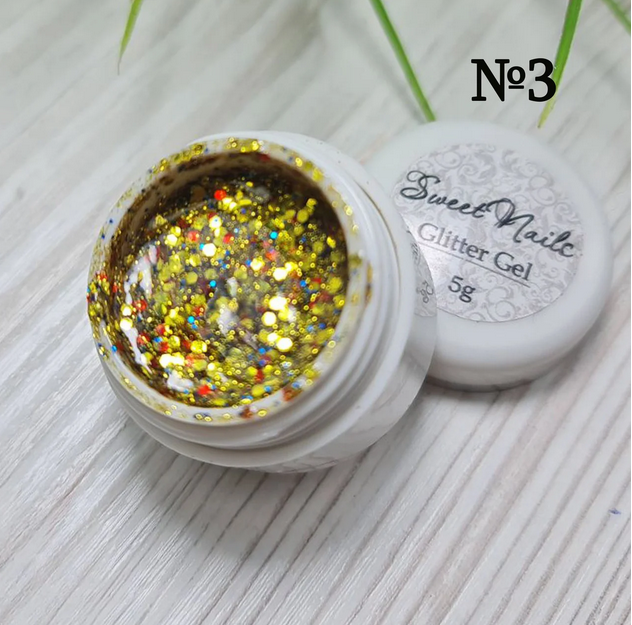 Глиттерный гель для ногтей золото Sweet Nails №3 5г, Золотистый
Глиттерный гель для ногтей золото Sweet Nails №3 5г, Золотистый