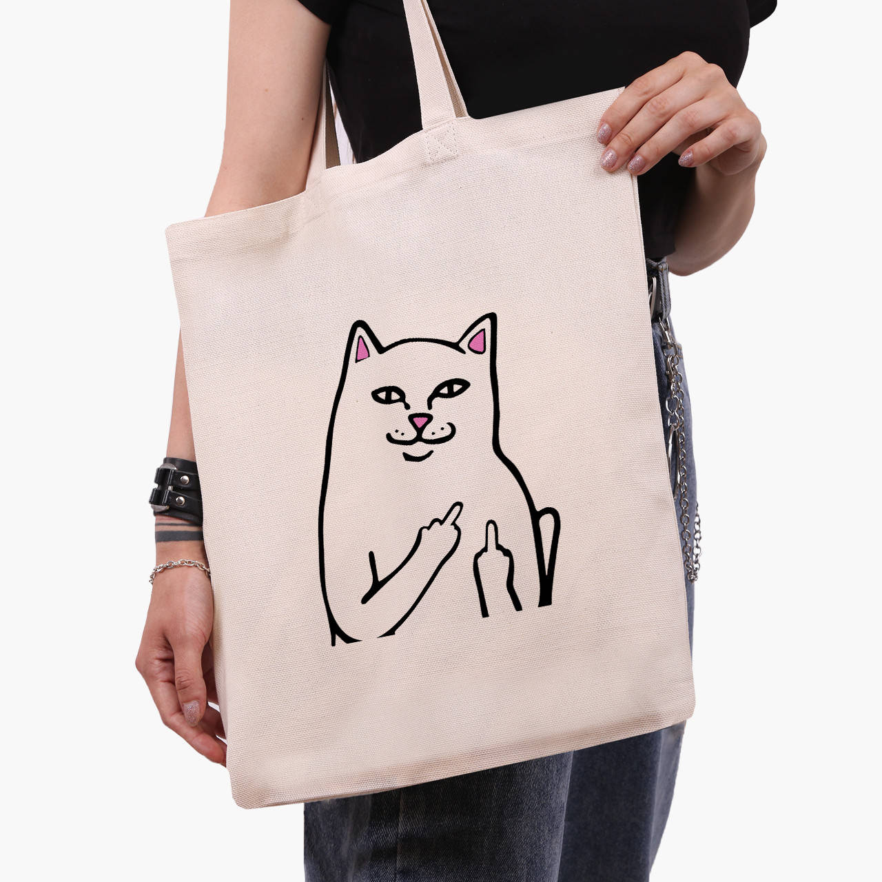 Эко сумка мем Белый Кот с пальцем (meme Cat Middle finger) (9227-2851) бежева классическая
Эко сумка мем Белый Кот с пальцем (meme Cat Middle finger) (9227-2851) бежева классическая