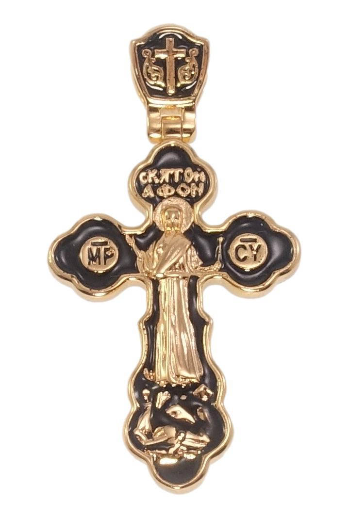 Кулон Xuping Позолота 18K "Декоративный двусторонний Крест Святой Афон и Распятие с прокраской черной эмалью" 
Кулон Xuping Позолота 18K "Декоративный двусторонний Крест Святой Афон и Распятие с прокраской черной эмалью"