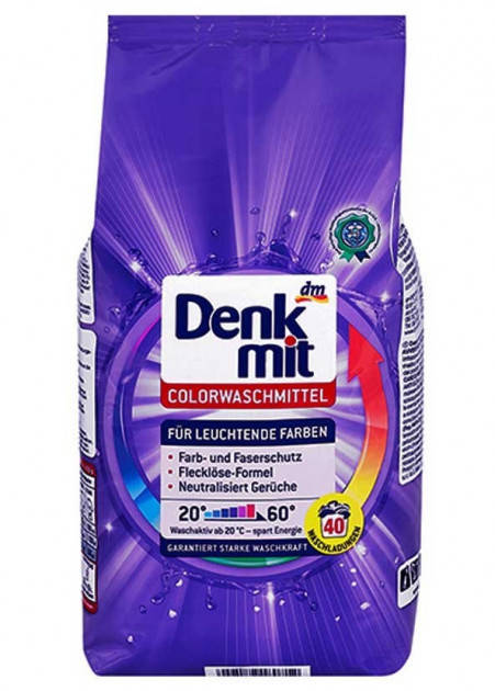 Denkmit Colorwaschmittel mit Aktiv-Schutz безфосфатный стиральный порошок для цветного белья на 40 стир 2,7 кг
Denkmit Colorwaschmittel mit Aktiv-Schutz безфосфатный стиральный порошок для цветного белья на 40 стир 2,7 кг