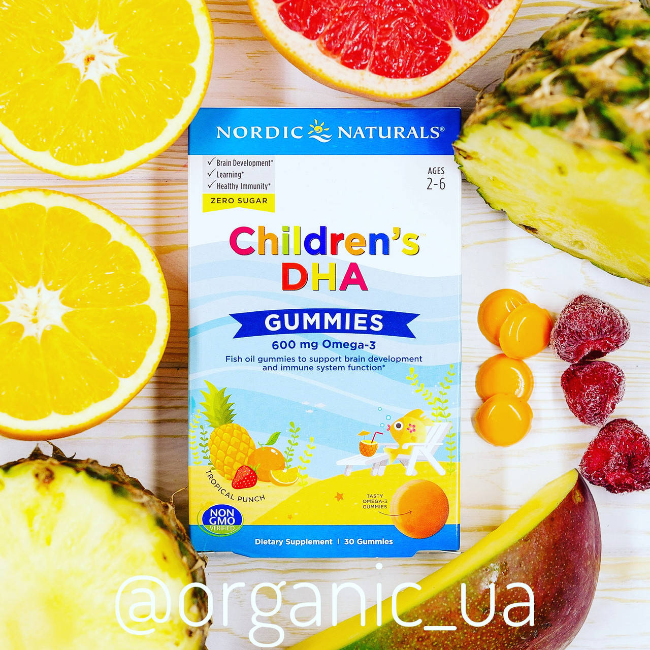 Nordic Naturals, Детские жевательные мармеладки с ДГК, для детей 2–6 лет, тропический пунш, 600 мг, 30 жевател
Nordic Naturals, Детские жевательные мармеладки с ДГК, для детей 2–6 лет, тропический пунш, 600 мг, 30 жевател