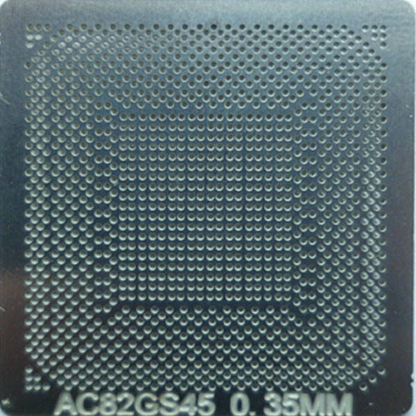 Трафарет BGA Intel AC82GS40 SLGT8, AC82GE45 SLB96, AC82GS45 SLB92, LE82GS965 SLAHZ 0.35mm
Трафарет BGA Intel AC82GS40 SLGT8, AC82GE45 SLB96, AC82GS45 SLB92, LE82GS965 SLAHZ 0.35mm