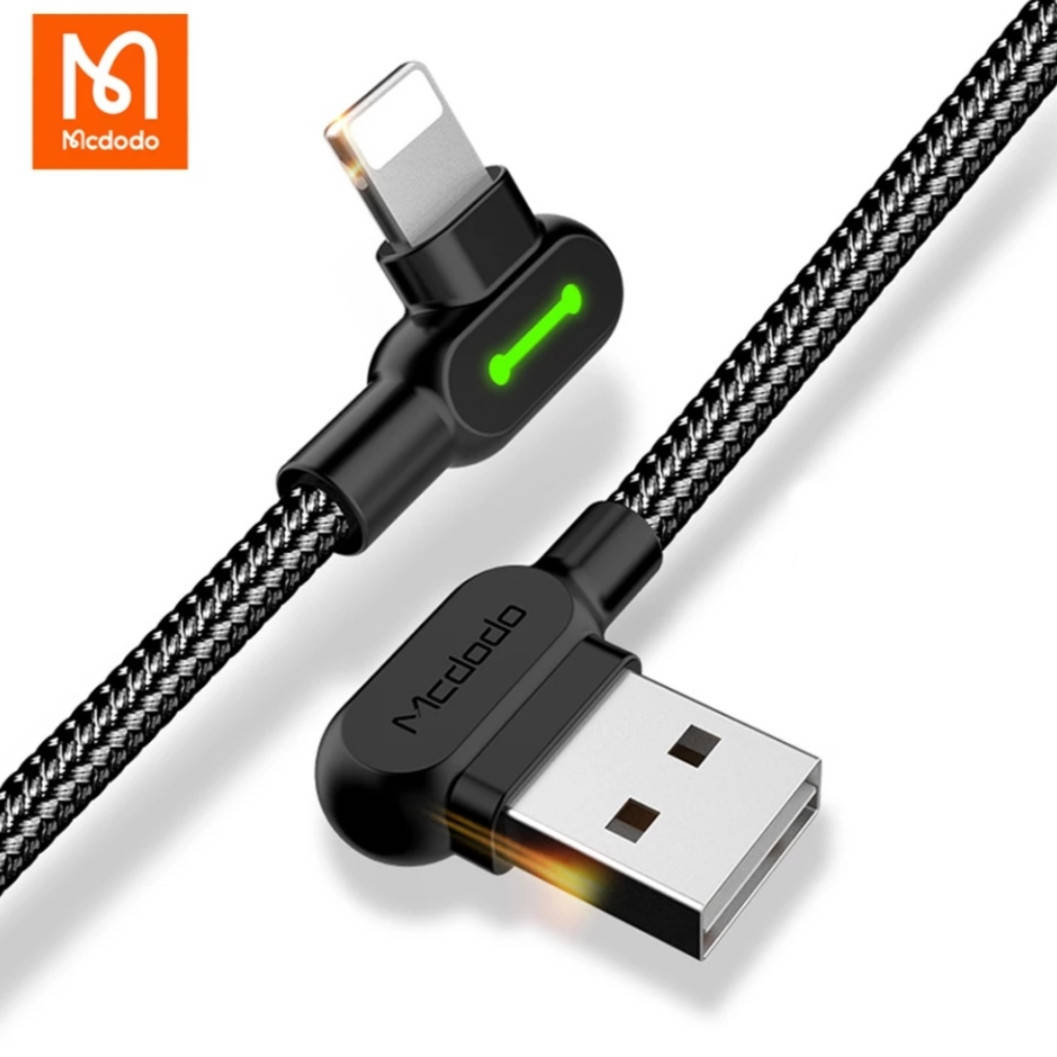 Кабель для iPhone угловой с быстрой зарядкой в нейлоновой оплётке USB - Lightning iPhone Mcdodo 0.5 метра., Черный
Кабель для iPhone угловой с быстрой зарядкой в нейлоновой оплётке USB - Lightning iPhone Mcdodo 0.5 метра., Черный