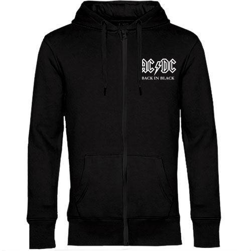Мужская толстовка на молнии AC/DC Black in Black, Черный 
Мужская толстовка на молнии AC/DC Black in Black, Черный