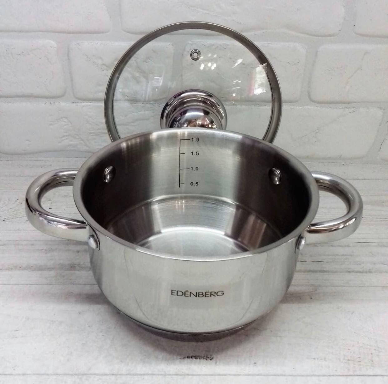 Кастрюля из нержавейки 8.5 л с толстым дном Edenberg EB-3009 Кастрюля для индукционной плиты с крышкой, Серый
Кастрюля из нержавейки 8.5 л с толстым дном Edenberg EB-3009 Кастрюля для индукционной плиты с крышкой, Серый