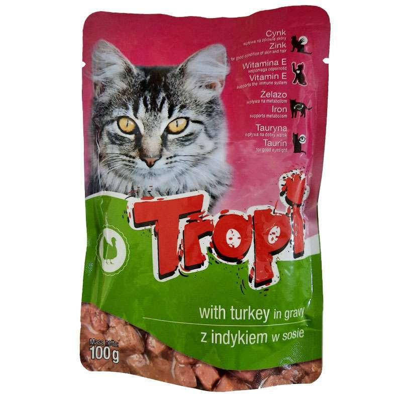 Tropi Pouch for Cat Turkey in Gravy 100 г - Влажный корм с индейкой для котов (кусочки в соусе)
Tropi Pouch for Cat Turkey in Gravy 100 г - Влажный корм с индейкой для котов (кусочки в соусе)