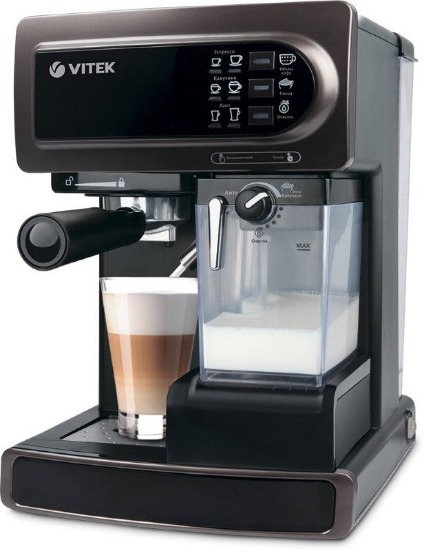 Кофеварка эспрессо рожковая Vitek VT-1517 С контейнером для молока 1.65 л 1300 Вт Черный
Кофеварка эспрессо рожковая Vitek VT-1517 С контейнером для молока 1.65 л 1300 Вт Черный