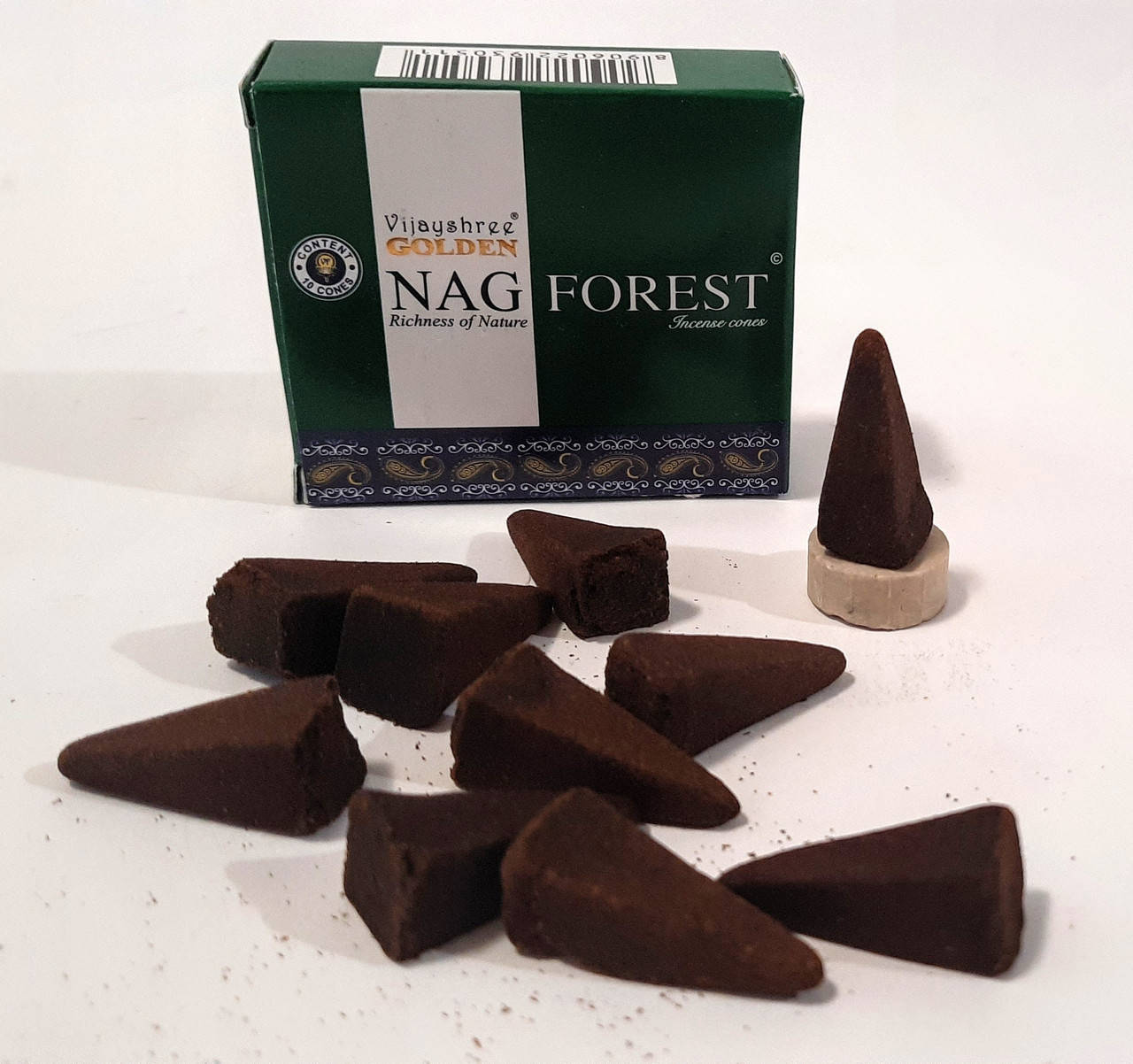 Ароматические благовония конусы Golden nag Forest VijayShree 
Ароматические благовония конусы Golden nag Forest VijayShree