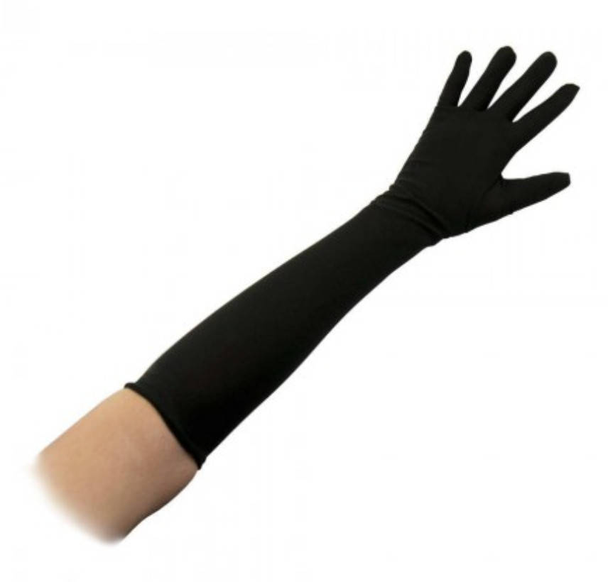 Перчатки эластан длинные черные 5507 42х10 см, Черный 
Перчатки эластан длинные черные 5507 42х10 см, Черный