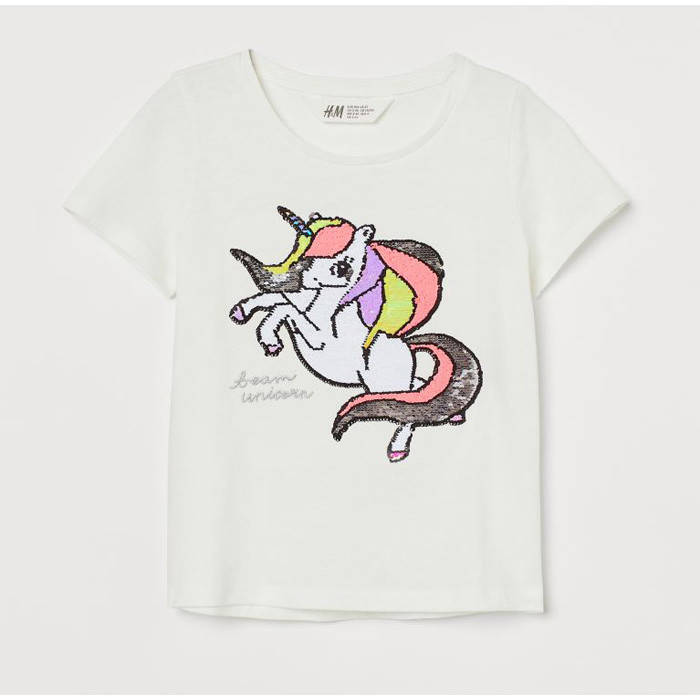 Детская футболка Единорог с пайетками H&M на девочку 8-10 лет – р.134/140 /79655/, Белый
Детская футболка Единорог с пайетками H&M на девочку 8-10 лет – р.134/140 /79655/, Белый