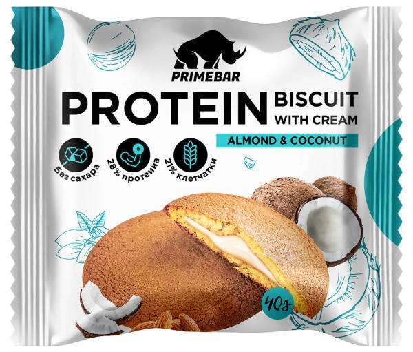 Протеиновый бисквит с кремовой начинкой PRIMEBAR PROTEIN BISCUIT Кокос и Миндаль (40 грамм)
Протеиновый бисквит с кремовой начинкой PRIMEBAR PROTEIN BISCUIT Кокос и Миндаль (40 грамм)