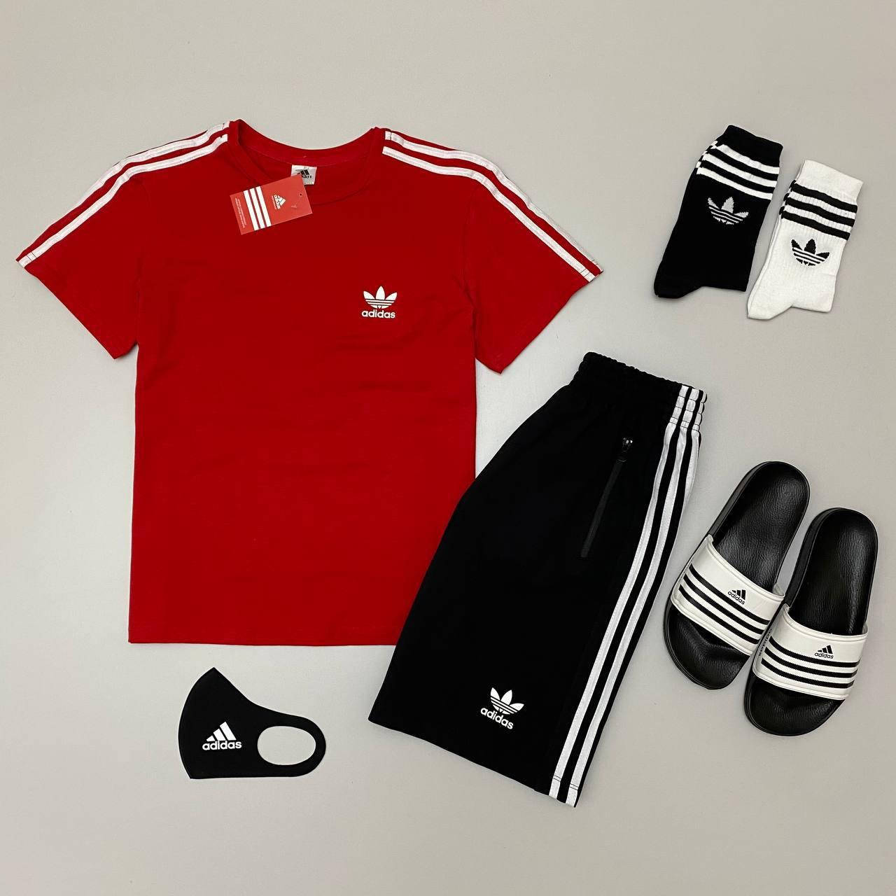Adidas набор: футболка-шорты-тапки-маска-2пары носки Футболка-шорты Комплект футболки и шорты Adidas Летний
Adidas набор: футболка-шорты-тапки-маска-2пары носки Футболка-шорты Комплект футболки и шорты Adidas Летний