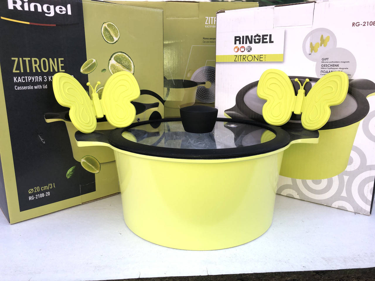 Кастрюля RINGEL Zitrone 5.8 л, 24 см RG-2108-24/2, крышка из стекла и силикона, Зелёный
Кастрюля RINGEL Zitrone 5.8 л, 24 см RG-2108-24/2, крышка из стекла и силикона, Зелёный