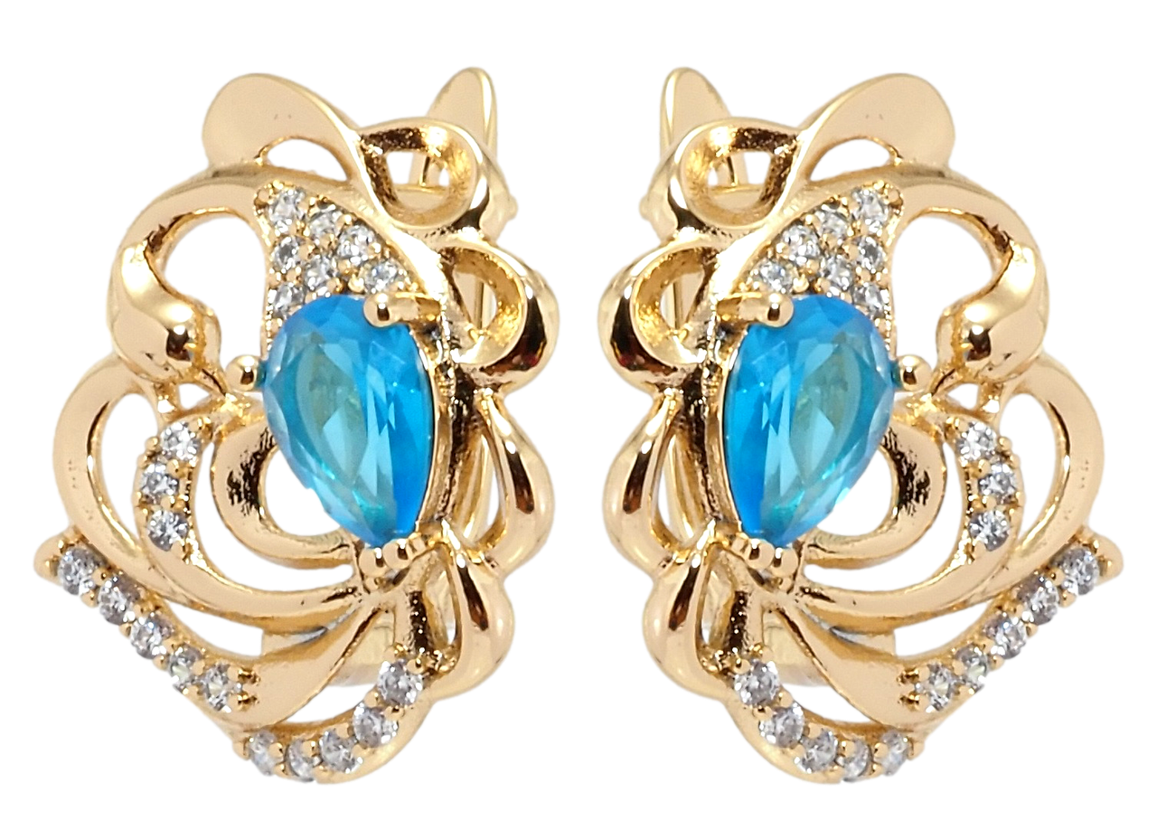 Серьги Xuping Позолота 18K английский замок "Декоративный орнамент с цирконием и голубым фианитом"
Серьги Xuping Позолота 18K английский замок "Декоративный орнамент с цирконием и голубым фианитом"