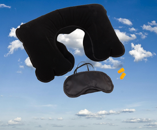 Дорожная надувная подушка (комплект: подушка, беруши, маска для сна). Черный
Дорожная надувная подушка (комплект: подушка, беруши, маска для сна). Черный