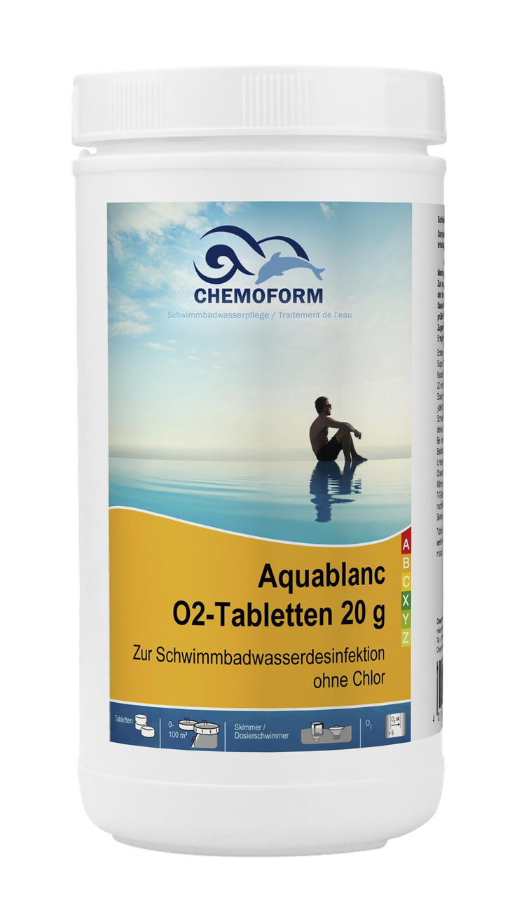 Активный кислород в таблетках по 200 гр Aqua Blanc O2 Chemoform 1 кг. Бесхлорная химия для бассейна Германия
Активный кислород в таблетках по 200 гр Aqua Blanc O2 Chemoform 1 кг. Бесхлорная химия для бассейна Германия