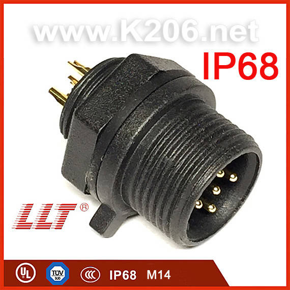 LLT-M14-1505MGY Разъем герметичный 5pin, "папа"; монтаж на панель, 5A/500V; IP68; Размер M14
LLT-M14-1505MGY Разъем герметичный 5pin, "папа"; монтаж на панель, 5A/500V; IP68; Размер M14
