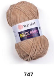 Нитки пряжа для вязания велюровая плюшевая DOLCE BABY YarnArt Дольче Беби Ярнарт № 747 - беж, Бежевый
Нитки пряжа для вязания велюровая плюшевая DOLCE BABY YarnArt Дольче Беби Ярнарт № 747 - беж, Бежевый