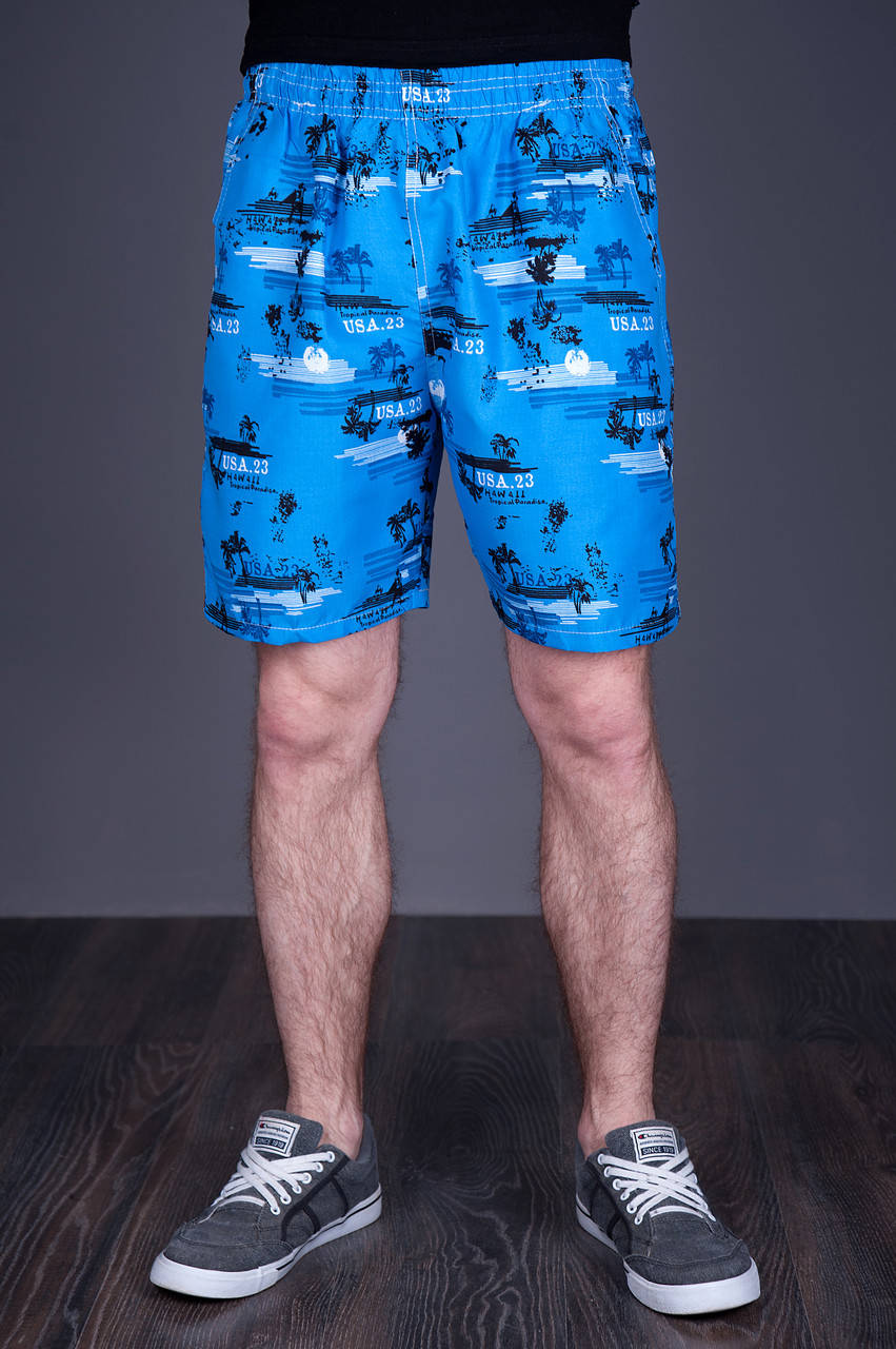 Чоловічі пляжні шорти (плащівка), блакитного кольору, Голубой
Чоловічі пляжні шорти (плащівка), блакитного кольору, Голубой
