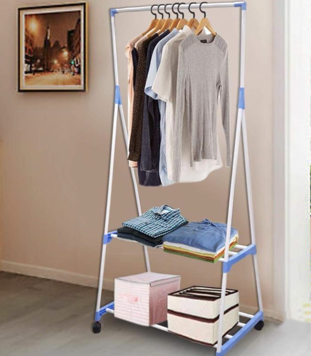 Передвижная напольная вешалка для одежды THE NEW COAT RACK переносная двухярусная вешалка для вещей, Черный
Передвижная напольная вешалка для одежды THE NEW COAT RACK переносная двухярусная вешалка для вещей, Черный