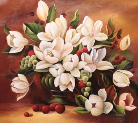 Алмазная вышивка набор Цвет магнолии 50х45 DM-053 
Алмазная вышивка набор Цвет магнолии 50х45 DM-053