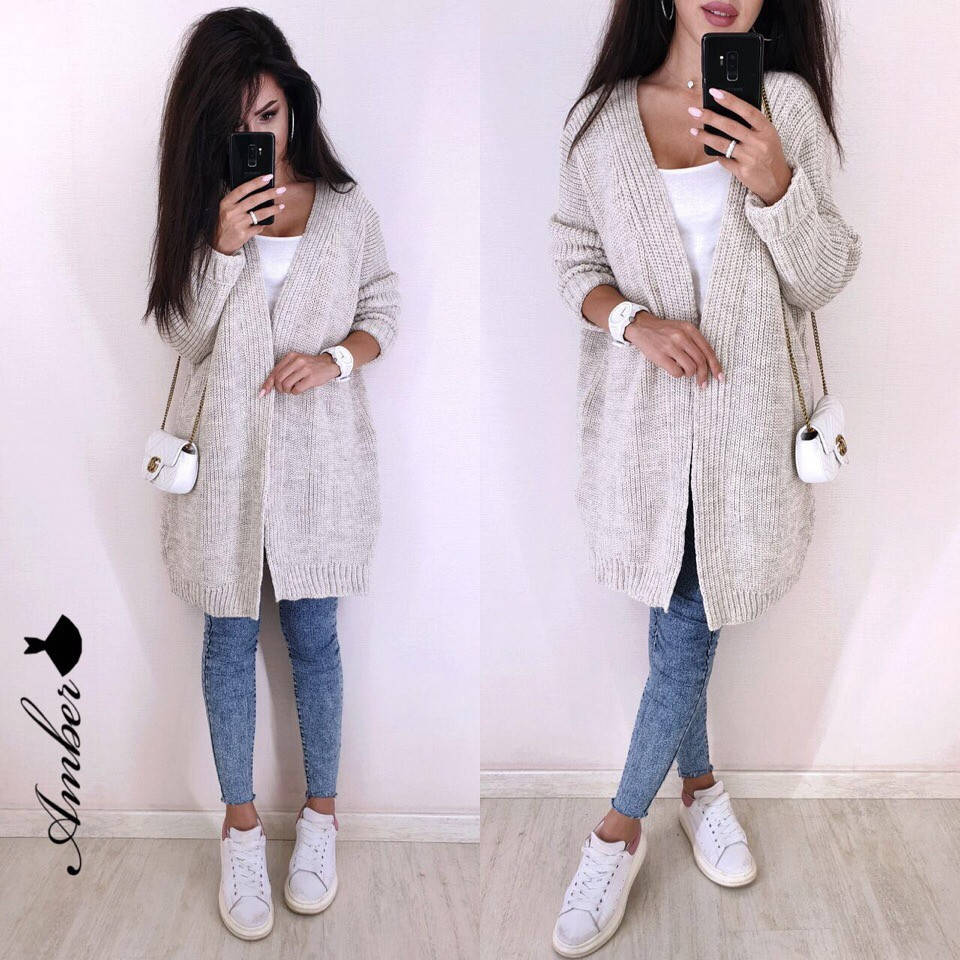 Вязаный кардиган фасона оверсайз свободный без застежки (р. 42-46) 8pk203, Бежевый
Вязаный кардиган фасона оверсайз свободный без застежки (р. 42-46) 8pk203, Бежевый