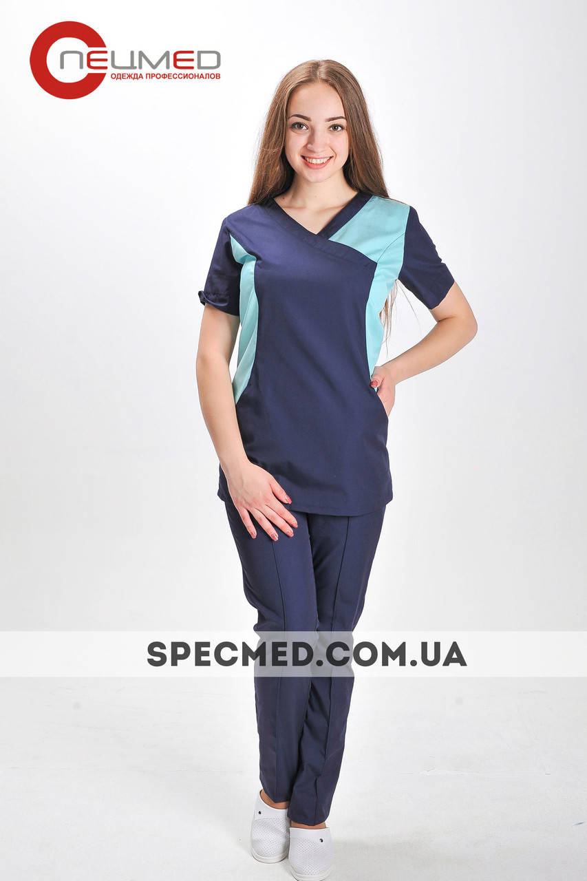Женский медицинский костюм "Марина"короткий рукав ,брюки зауженные ELIT COTTON, Темно синий/ментол
Женский медицинский костюм "Марина"короткий рукав ,брюки зауженные ELIT COTTON, Темно синий/ментол