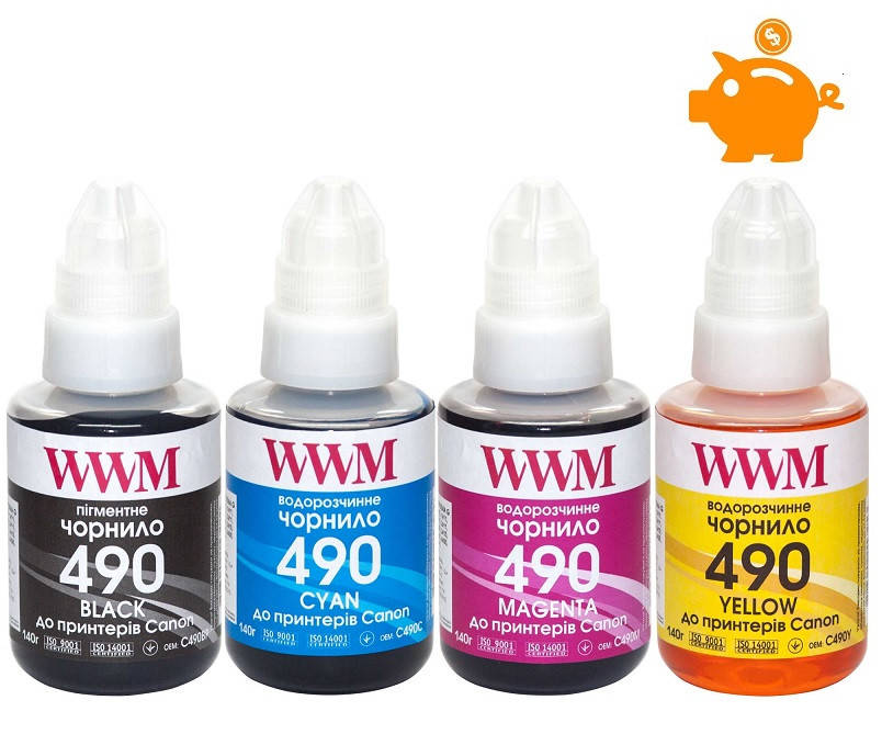 Чернила для Canon G1400, G1411, G2400, G2410, G2411, G2415, G340, 4 х 140г WWM (C490SET4)
Чернила для Canon G1400, G1411, G2400, G2410, G2411, G2415, G340, 4 х 140г WWM (C490SET4)