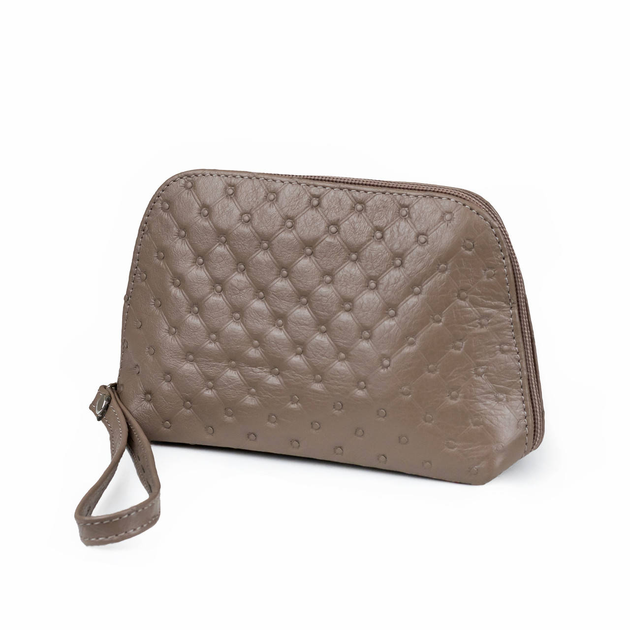 Коричневая кожаная косметичка Woman's heel с мягкой текстурой и молнией, Коричневый 
Коричневая кожаная косметичка Woman's heel с мягкой текстурой и молнией, Коричневый