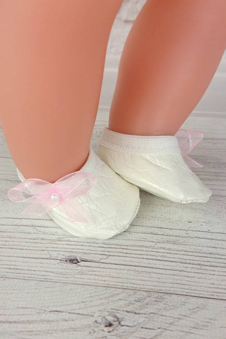 Балетки белые с розовым бантиком - обувь для Baby Born
Балетки белые с розовым бантиком - обувь для Baby Born