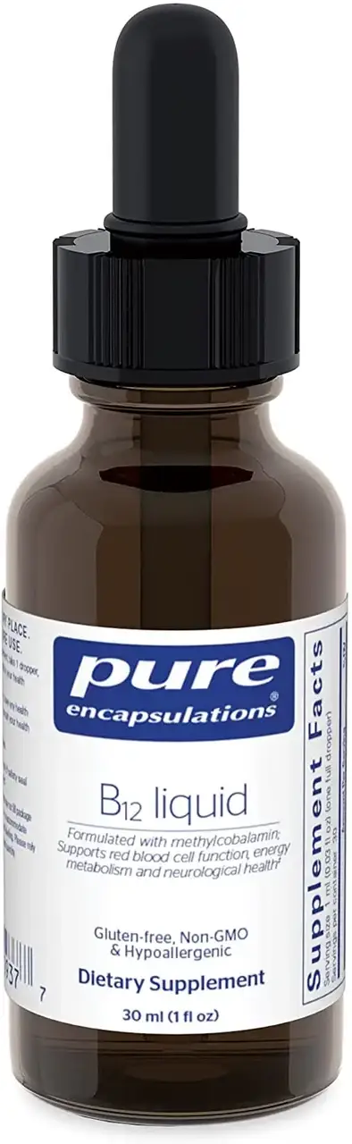 Витамин B12 (жидкость), метилкобаламин, B12 liquid, Pure Encapsulations, 30 мл (PE-00937)
Витамин B12 (жидкость), метилкобаламин, B12 liquid, Pure Encapsulations, 30 мл (PE-00937)