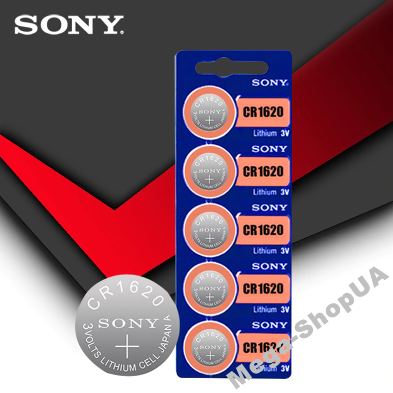 Батарейка литиевая Sony CR1620 / 3V / (Japan). Батарейка сони таблетка Lithium 1 шт. Батарейка для годинника
Батарейка литиевая Sony CR1620 / 3V / (Japan). Батарейка сони таблетка Lithium 1 шт. Батарейка для годинника