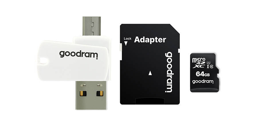 MicroSDXC 64GB UHS-I Class 10 GOODRAM + SD-adapter + OTG Card reader (M1A4-0640R12)
MicroSDXC 64GB UHS-I Class 10 GOODRAM + SD-adapter + OTG Card reader (M1A4-0640R12)