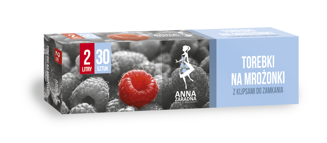 Пакеты Anna Zaradna для замораживания с клипсами 2 л 30 шт., Белый