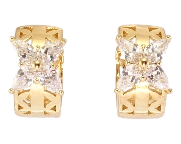 Серьги Xuping Позолота 18K колечки "Треугольные Вырезы с Декором Цветок Четыре Кристалла"
Серьги Xuping Позолота 18K колечки "Треугольные Вырезы с Декором Цветок Четыре Кристалла"