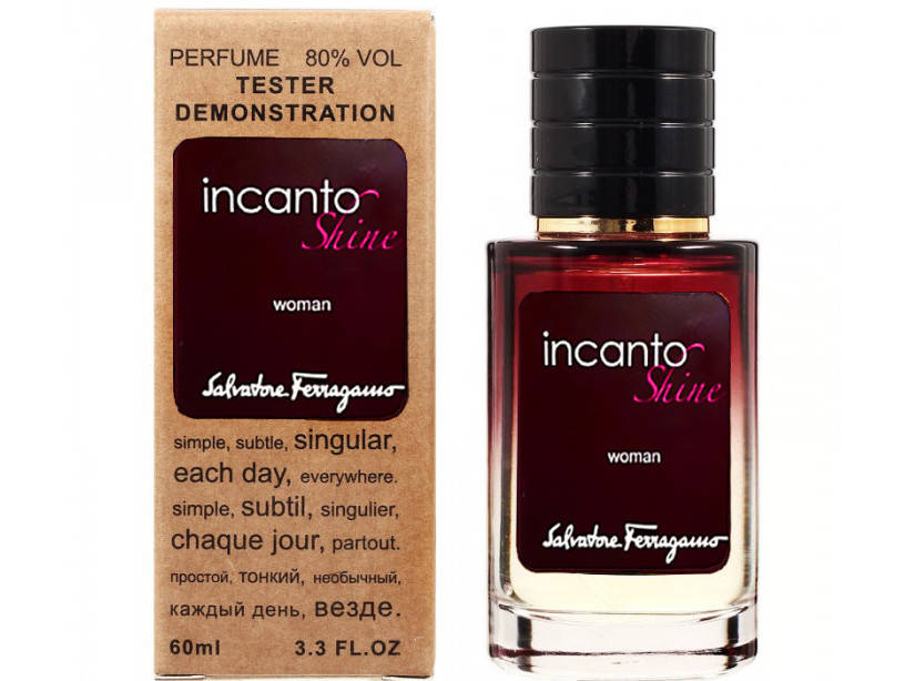 Salvatore Ferragamo Incanto Shine - Selective Tester 60ml
Salvatore Ferragamo Incanto Shine - Selective Tester 60ml