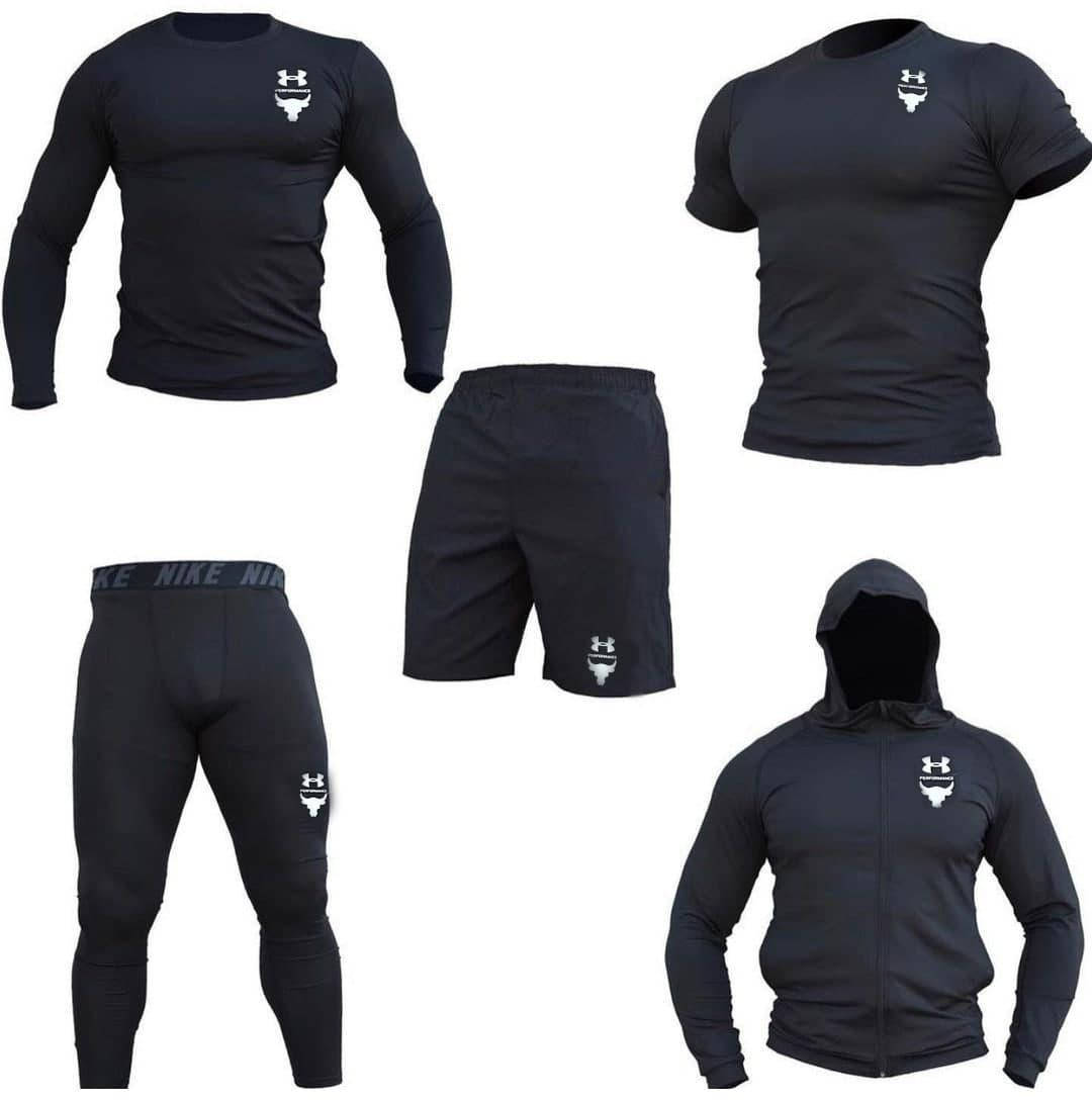 Компрессионная одежда Under Armour 2022 /комплект для фитнеса и единоборств ММА/Комплект для тренировок 5в1, Черный
Компрессионная одежда Under Armour 2022 /комплект для фитнеса и единоборств ММА/Комплект для тренировок 5в1, Черный