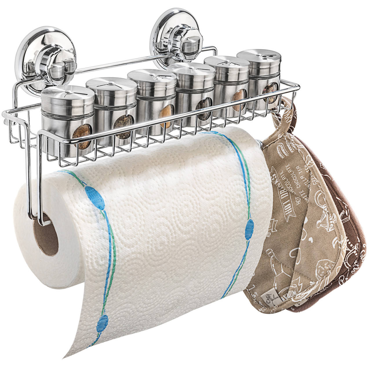 Держатель бумажных полотенец с полкой на вакуумных присосках
Держатель бумажных полотенец с полкой на вакуумных присосках