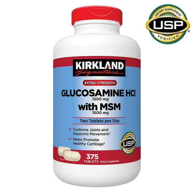 Усиленный Глюкозамин c МСМ Kirkland Signature США 375 таблеток годен до 04/24