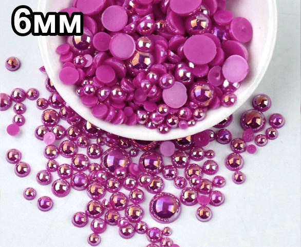 (20грамм≈340 шт) Полубусины 6мм полужемчуг фуксия с АБ, Красный 
(20грамм≈340 шт) Полубусины 6мм полужемчуг фуксия с АБ, Красный