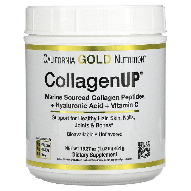 California gold nutrition, collagenup, морской коллаген, гиалуроновая кислота и витамин c, 464 г
California gold nutrition, collagenup, морской коллаген, гиалуроновая кислота и витамин c, 464 г