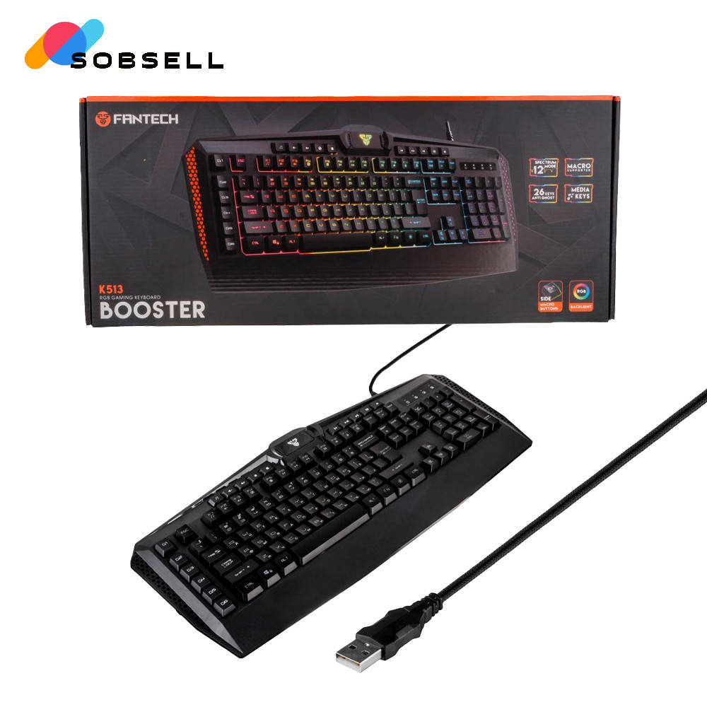 Клавиатура Игровая с rgb подсветкой Fantech Booster K513 Чёрная Профессиональная проводная клава для геймеров, Черный
Клавиатура Игровая с rgb подсветкой Fantech Booster K513 Чёрная Профессиональная проводная клава для геймеров, Черный