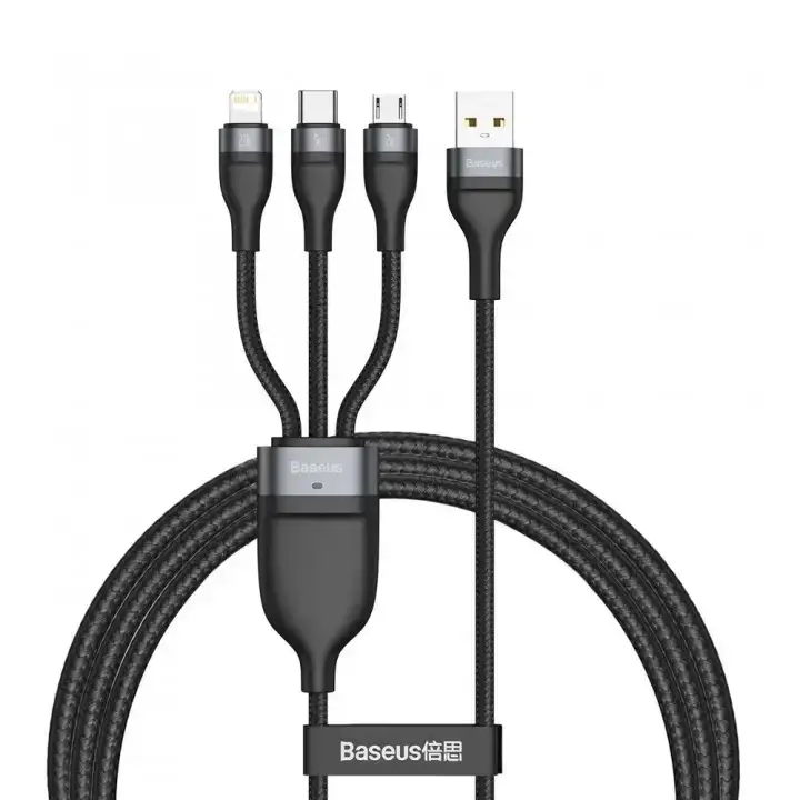 Кабель для телефона 3в1 TYPE-C MICRO usb LIGHTNING 1.2М 5А 66ВТ 480МБ/С ЧЕРНЫЙ BASEUS CA1T3-G1
Кабель для телефона 3в1 TYPE-C MICRO usb LIGHTNING 1.2М 5А 66ВТ 480МБ/С ЧЕРНЫЙ BASEUS CA1T3-G1