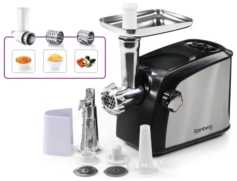 Электромясорубка Rainberg RB-673 3000W + Соковыжималка + Шинковка (всего 9 насадок), мясорубка Раинберг
Электромясорубка Rainberg RB-673 3000W + Соковыжималка + Шинковка (всего 9 насадок), мясорубка Раинберг