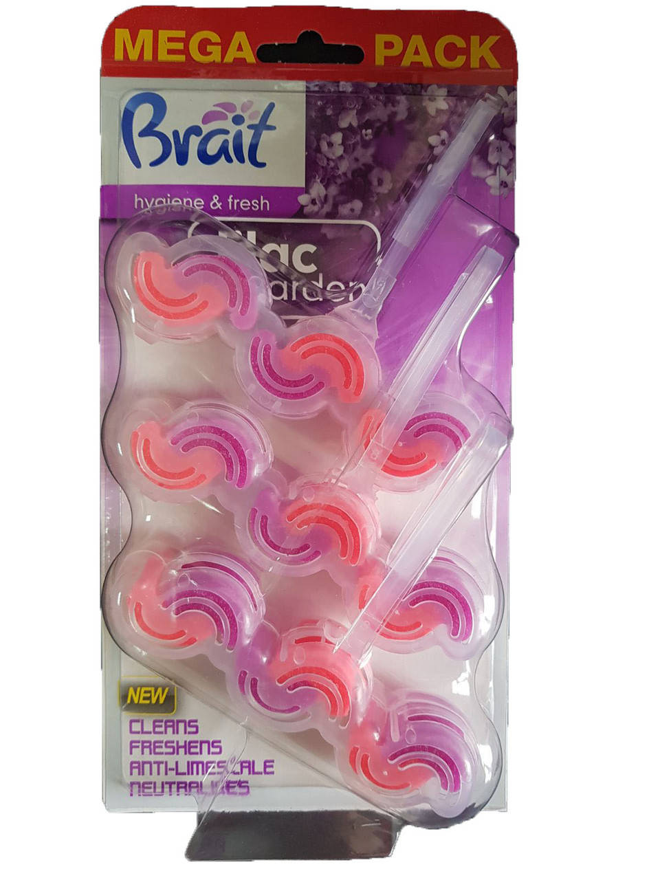 Подвесной туалетный блоки для унитаза с ароматом сирени Brait Lilac Garden Megapack 3штx45г
Подвесной туалетный блоки для унитаза с ароматом сирени Brait Lilac Garden Megapack 3штx45г